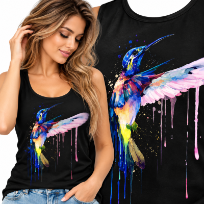TANK TOP DAMSKI ZWIERZĘTA  KOLIBER